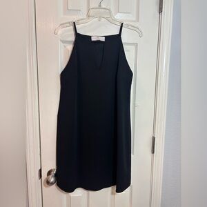 Amanda Uprichard Black Midi Dress sleeveless small V-neck cutout details size S.